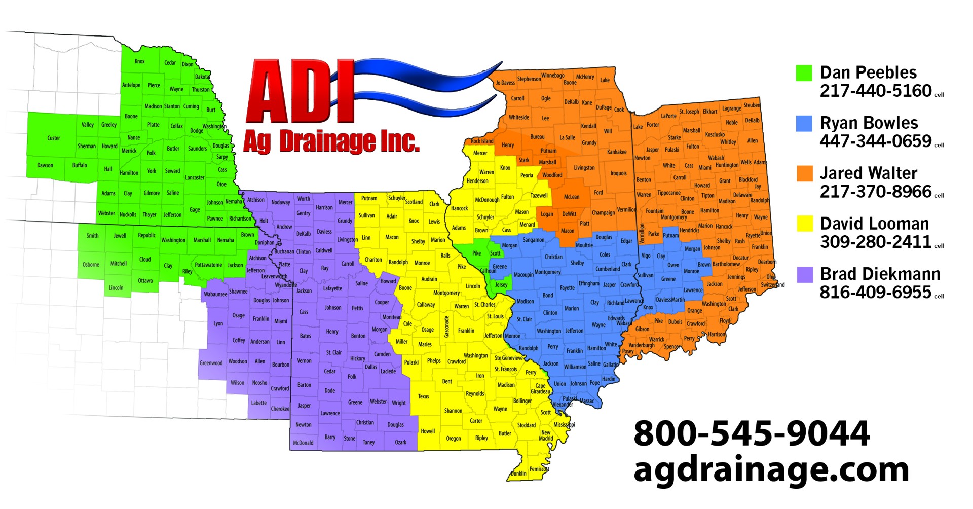 Ag Drainage Inc Sales Territories